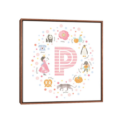 " Illustrated Letter P Pink "