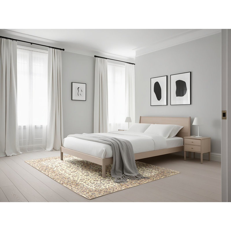 Tapis beige/gris traditionnel, Rectangle 5 pi x 7 pi