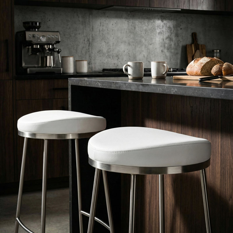 Ayaz Upholstered Counter Stool with Metal Frame
