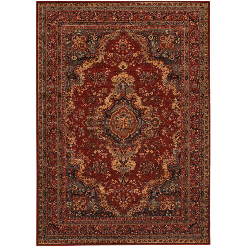 Tapis bordeaux à médaillon Kratz