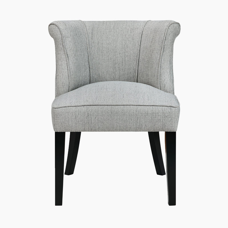 Magno 25" Modern Accent Chair with Textured Fabric Upholstery, Solid Wood Legs, 300 lb Capacity, Gray Polyester