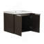 Meuble-lavabo de salle de bain avec lavabo en résine, portes à fermeture douce, conception à fixation flottante-577278356