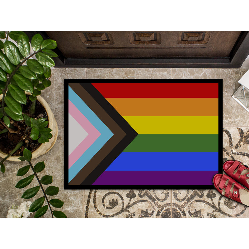 Tapis de porte USA Gay Pride, l 24 po x L 36 po, Fierté gay fierté progrès