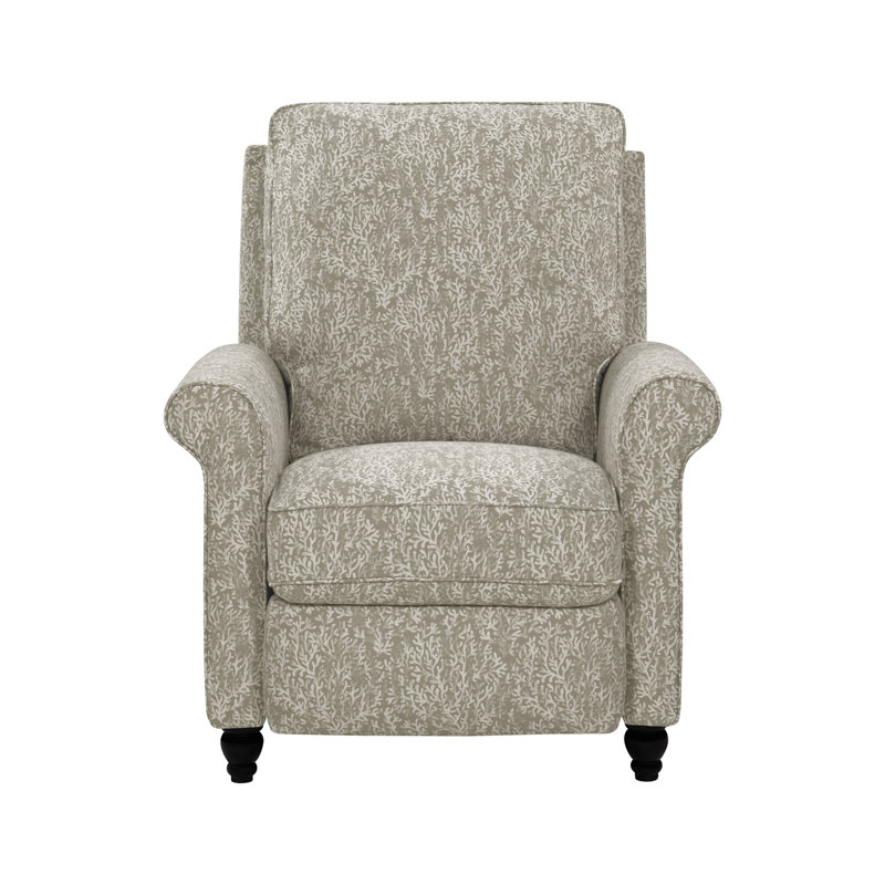 Leni Upholstered Recliner, Taupe Nautical
