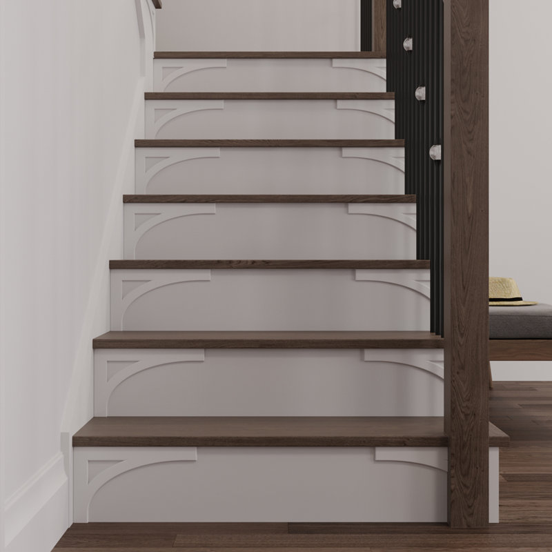 Embossed Birch Right Hand Stair Bracket for Elegant Stairways