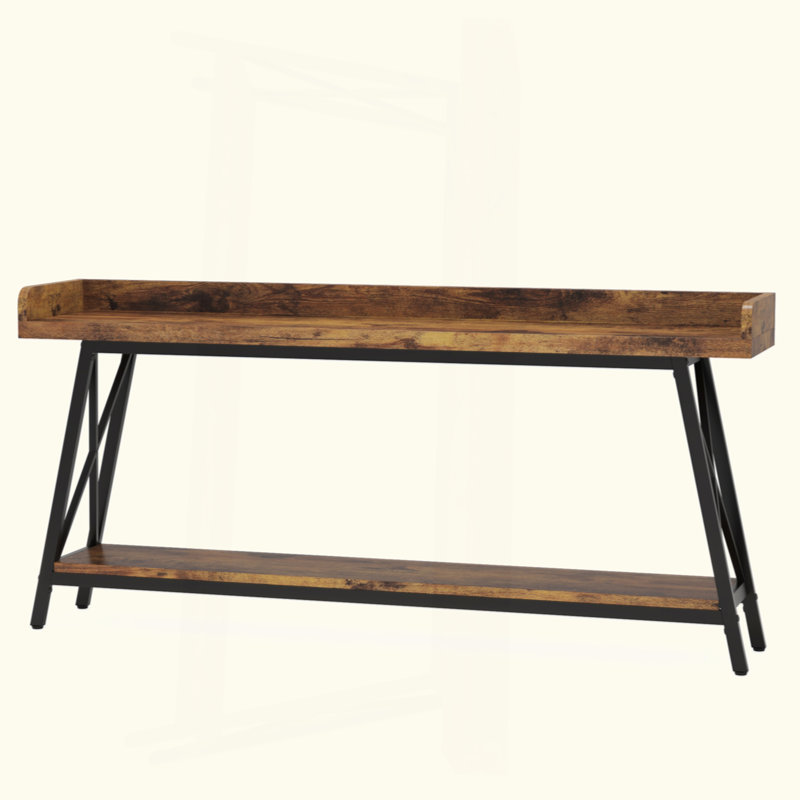 70.9" Extra Long Industrial Console Table, Rustic Brown