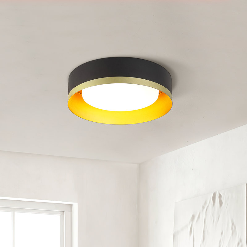 Temir Glass Flush Mount, Black