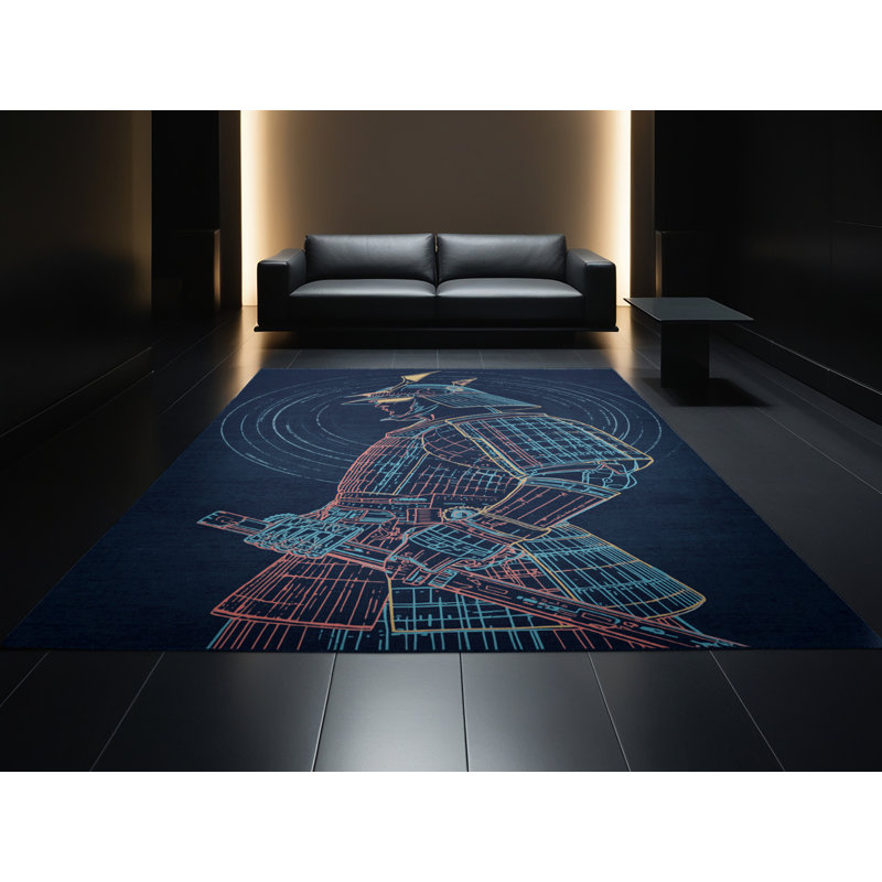 Tapis moelleux moelleux Vega Samurai Art Deco, 4 x 6