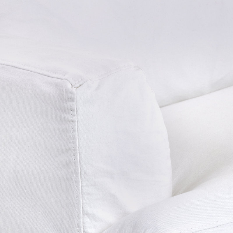Fauteuil Lucia, Blanc sergé décoloré classique