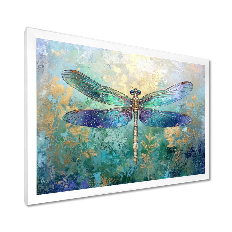 Libellules, ailes iridescentes I - impression murale libellule, H 30 po x l 40 po, Blanc