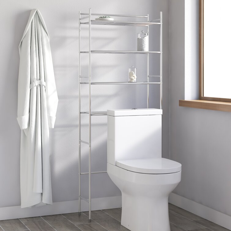 Home Basics 3 Shelf Steel Bathroom Space Saver, White