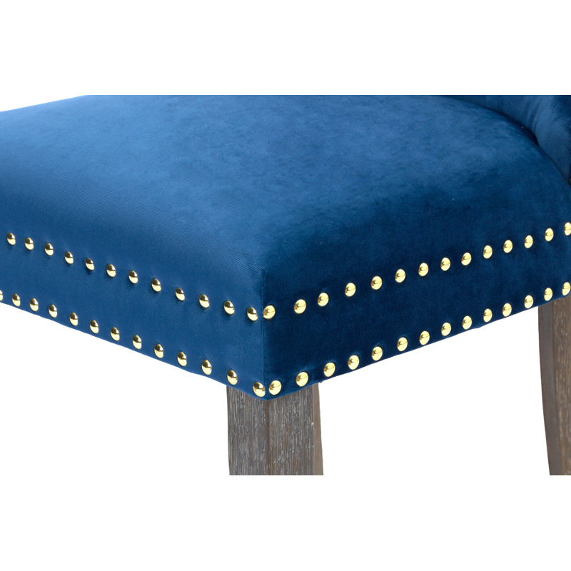 Thatcham Upholstered Counter Stool, Navy Blue