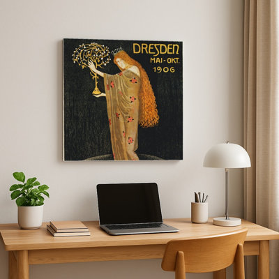 «Dritte», Dresde, 1906 - Art nouveau, affiche rétro - Art mural carré en métal