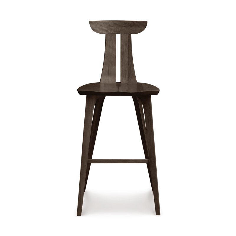 Estelle Solid Wood Stool, Smoke Cherry, Counter Stool (26" Seat Height)