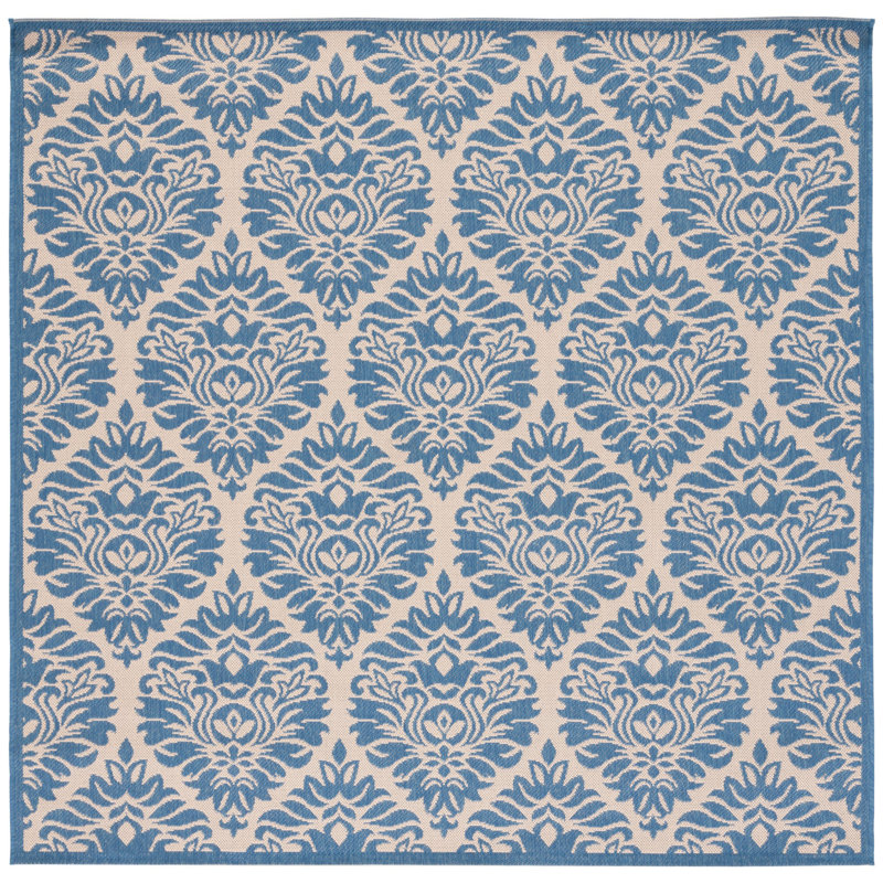 Frankee Performance Ikat Indoor/Outdoor Area Rug, Square 6'7"
