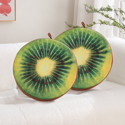  Coussin décoratif en velours kiwi 15 pouces (ensemble de 2)
