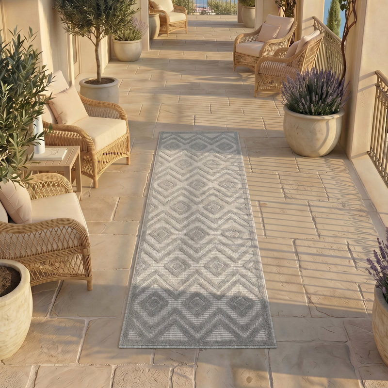 Tapis intérieur / extérieur gris argenté Foundry Select, Tapis de couloir 2 pi x 6 pi