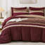 Ensemble d'édredon 7 pièces à patchwork rayé - Literie douce en microfibre légère toutes saisons-122522752