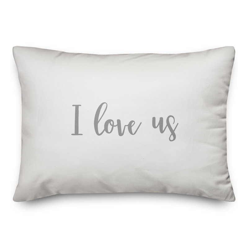  Coussin décoratif I Love Us, Gris / blanc
