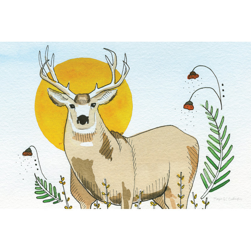 «Spirit Deer» par Megan Gallagher - reproduction, H 8 po x l 12 po, Toile tendue