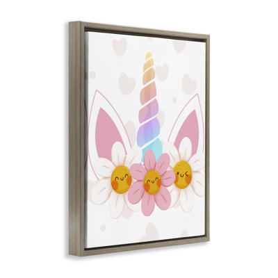 Cadre flottant licorne avec coeurs Daisy, design par Jesse Keith