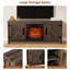 Rustic Fireplace TV Stand, Detachable, White/Grey/Brown, 147x40x62cm, MDF, Living Room-730995310-737041048