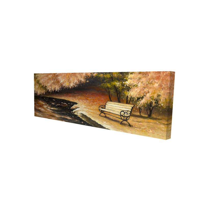 «Park Bench» par Fall - Trees Orange Home Decor Art, H 60 po x l 20 po