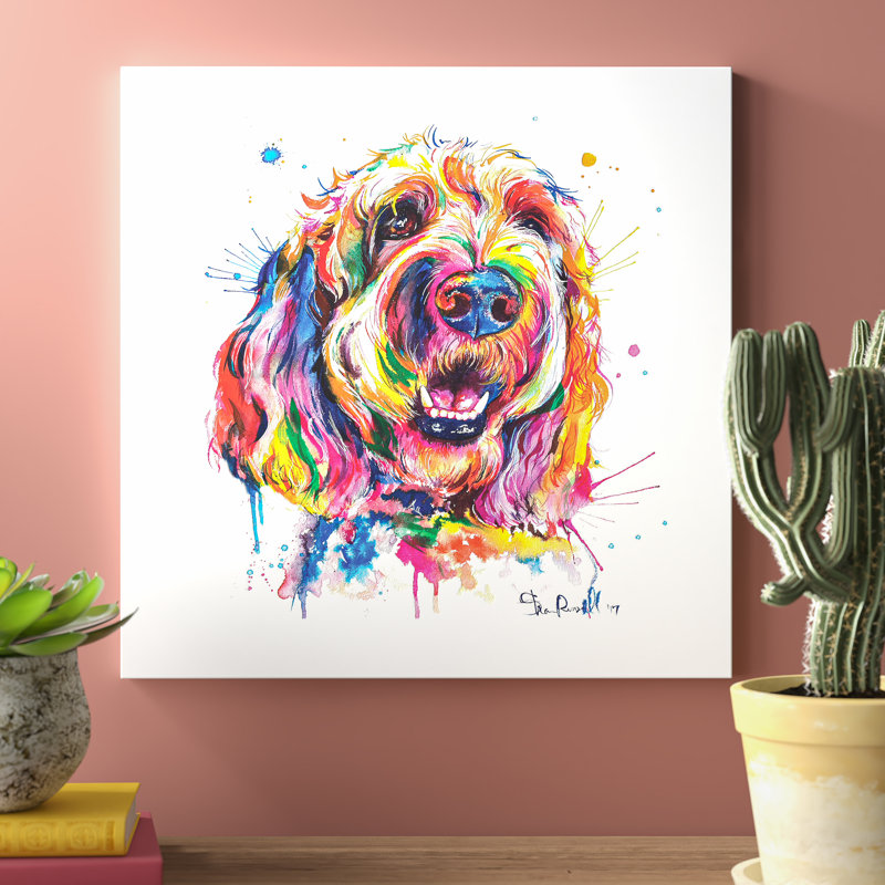 Goldendoodle by Weekday Best - Wrapped Canvas Painting, 66.04 cm H x 66.04 cm W x 1.91 cm D