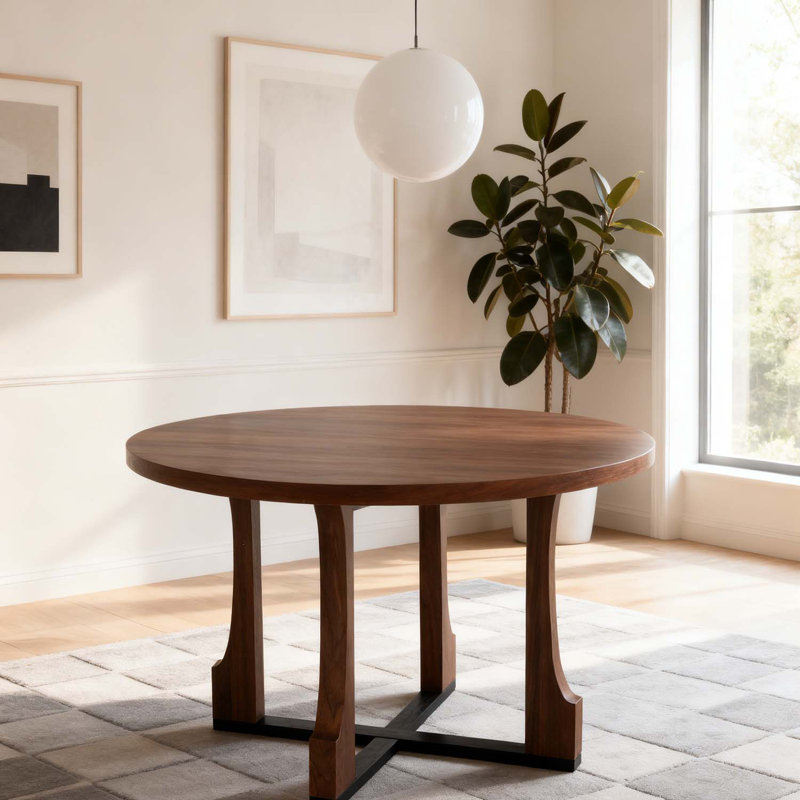Table de salle à manger rétro, pour les espaces compacts et les appartements, Noyer