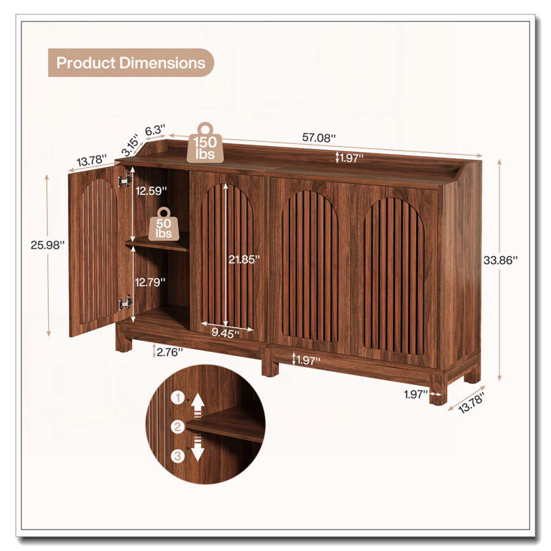 Buffet 4 portes avec rangement