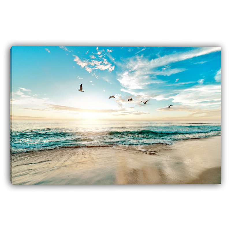 Art mural sur toile Seaside Serenity - Ocean Sunrise