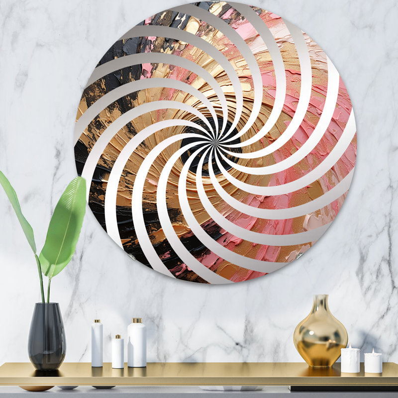 Minimalisme Vortex - Poterie rose - Miroir décoratif Vortex MIR107334 C, 31,4 po x 31,4 po