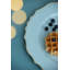 Ensemble de 4 assiettes en plastique à rebord complexe - bleu / or
