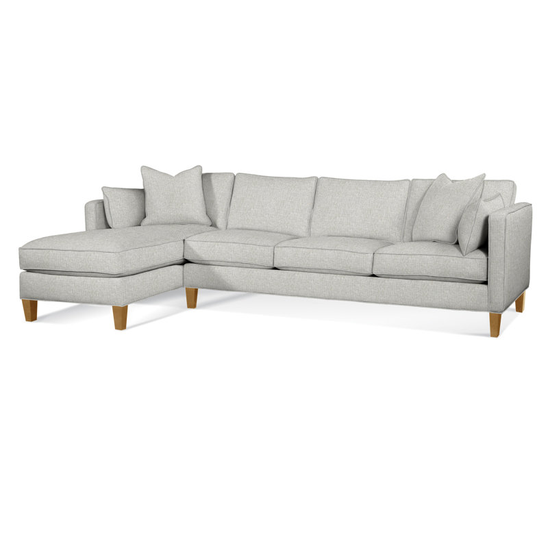Lenox Chaise Sectional, Brown Geometric, 0456-33, Right Hand Facing, Honey