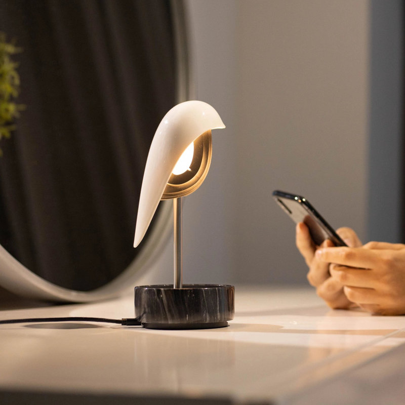 Horloge de table Chirp, Marbre noir / or