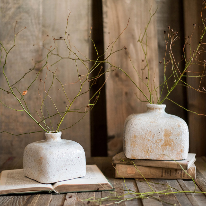 Cathy Handmade Ceramic Table Vase, 6" H x 7" W x 7" D