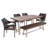 Odessa 6 - Person Acacia Wicker Patio Dining Set with Rectangular Table