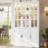 78.7" Tall Pantry Cabinet With Led Lights, Freestanding Kitchen Pantry With Glass Doors, Large Food Storage Cabinet, (47.2" W X 15.7" D)-1194398276