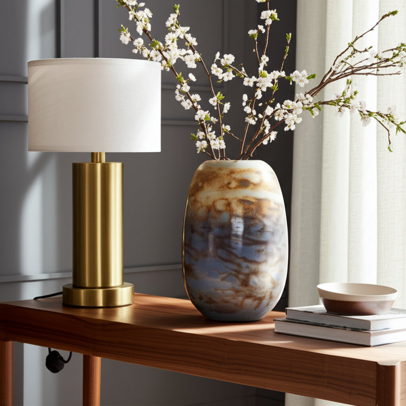 Modern Handcrafted Glass Vase with Abstract Art-Inspired Design and Sculptural Accent Detailing for Contemporary Decorative Decor Display in Living Room or Entryway Interior Settings