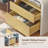 Rustic Farmhouse Wood Nightstand with Two Drawers and Open Shelf-713072776