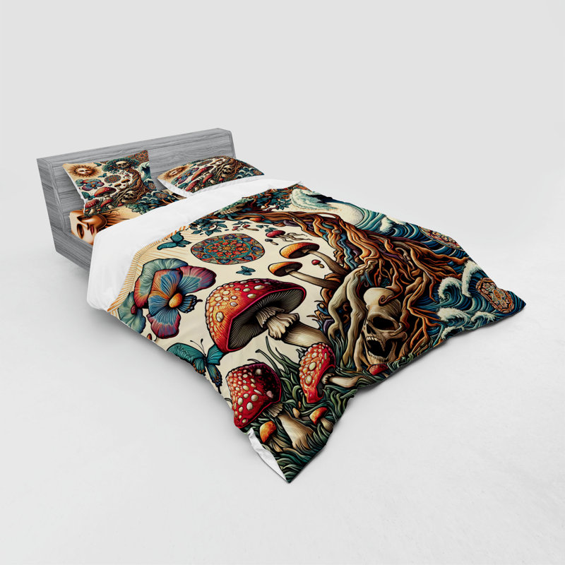 Ensemble de literie Ambesonne Occult Art & orange persan et bleu sarcelle foncé, King Duvet Cover + 3 Additional Pieces