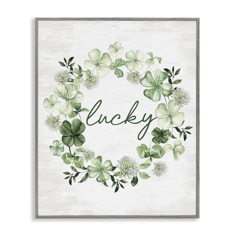 Couronne botanique «Lucky Clovers», estampe numérique giclée, design par lettré et doublé, 30" H x 24" W