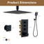 Système de douche thermostatique à 3 fonctions 12 po avec pomme de douche carrée-119149476