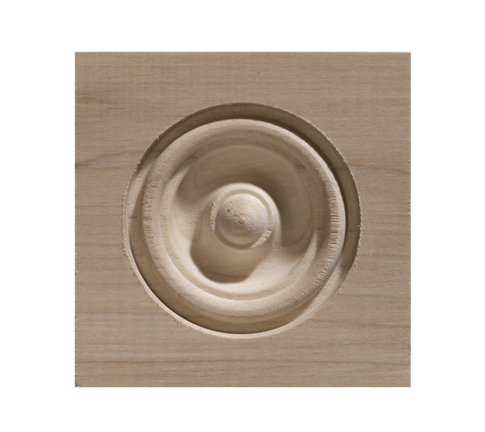 3.5'' H x 3.5'' W x 0.82'' D Wood Rosette Applique Ornamental Mouldings