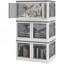Armoire décorative, bacs de rangement empilables 32 gallons avec couvercles, 3 ensembles de rangement pliables