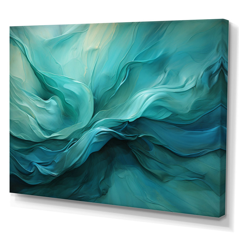 Turquoise Tranquillity V - Print, Wrapped Canvas, 34" H x 44" W, No Frame