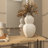 Sandia Ceramic Hourglass Textured Decorative Vase with Brown Distressing-472936459