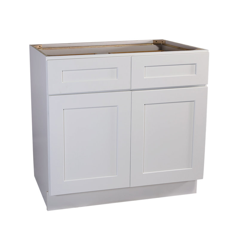Brookings White Shaker Style Base Kitchen Cabinet with Drawers