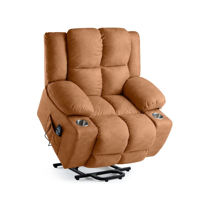 Fauteuil de massage inclinable électrique, Mélange de polyester brun