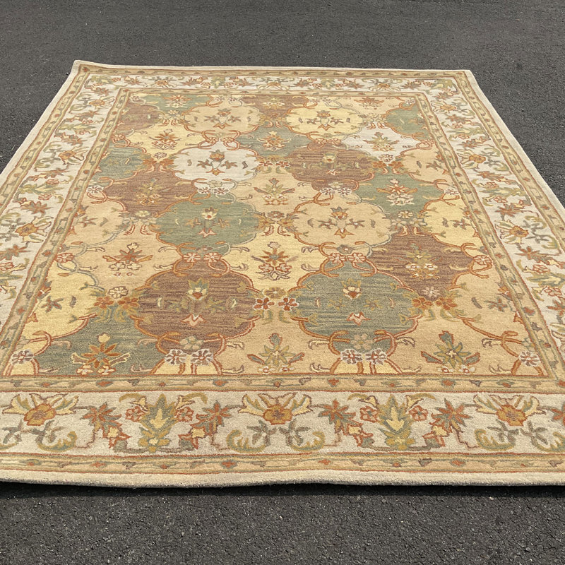Tapis doré / bleu, 7'3" x 9'3"